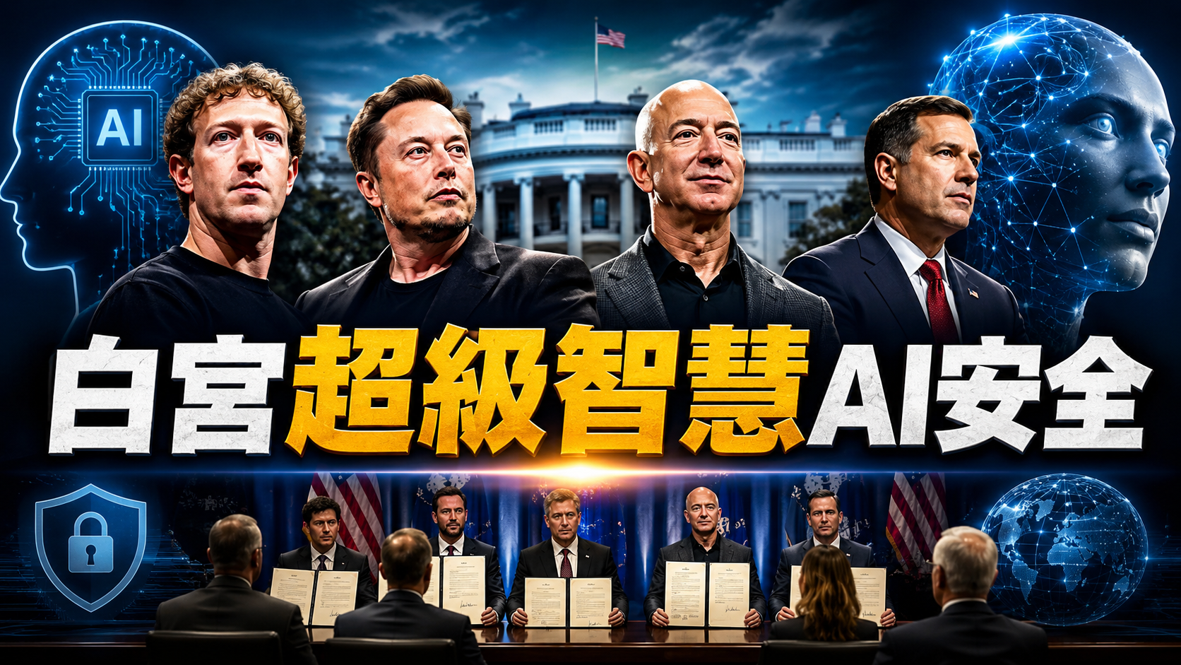 從AI到「超級智慧」：白宮AI峰會揭密，祖克柏、馬斯克、貝佐斯齊簽安全協議，台灣科技界必讀
